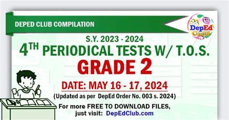 elibro grade 2 quarter 4|GRADE 2 4TH PERIODICAL TESTS (SY 2023.
